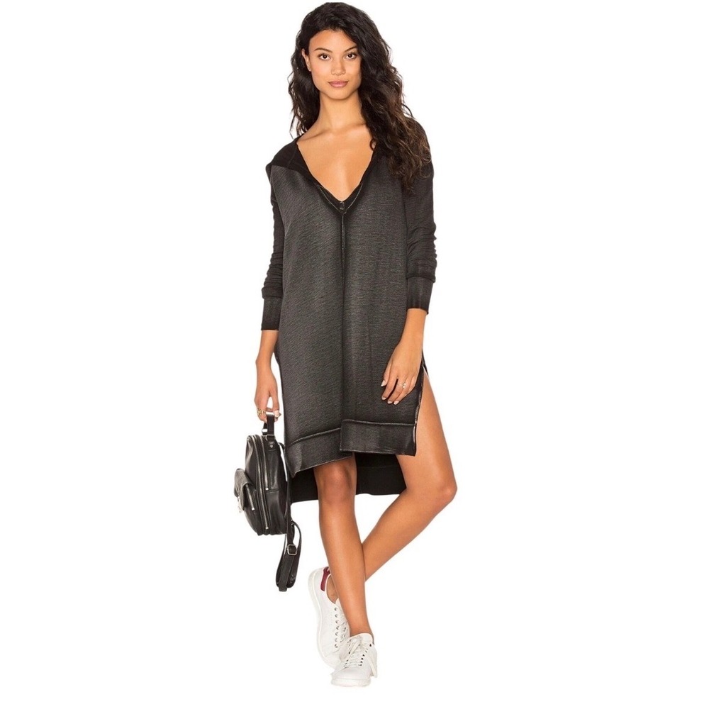 Free People Queen of Hearts Tunic Hooded Top Oversized Back XS Boho Loungewear